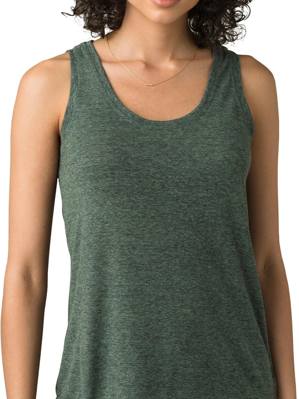 Prana Cozy Up Women's Heathered  Green Scoop Neck Tank